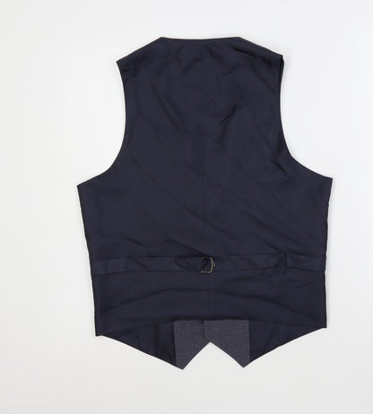 ASOS Mens Blue Polyester Jacket Suit Waistcoat Size 40 Regular