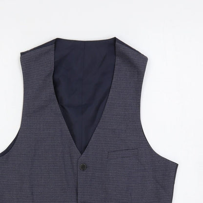 ASOS Mens Blue Polyester Jacket Suit Waistcoat Size 40 Regular
