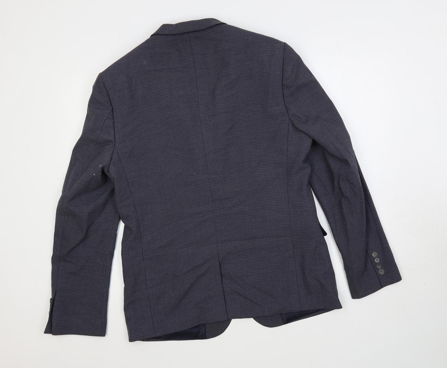 ASOS Mens Blue Geometric Polyester Jacket Suit Jacket Size 40 Regular