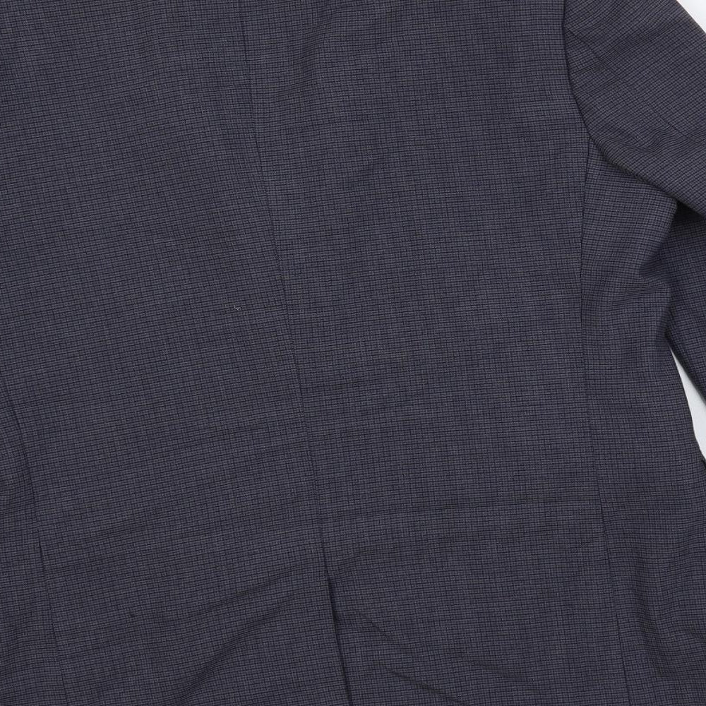 ASOS Mens Blue Geometric Polyester Jacket Suit Jacket Size 40 Regular