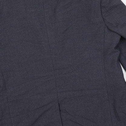 ASOS Mens Blue Geometric Polyester Jacket Suit Jacket Size 40 Regular