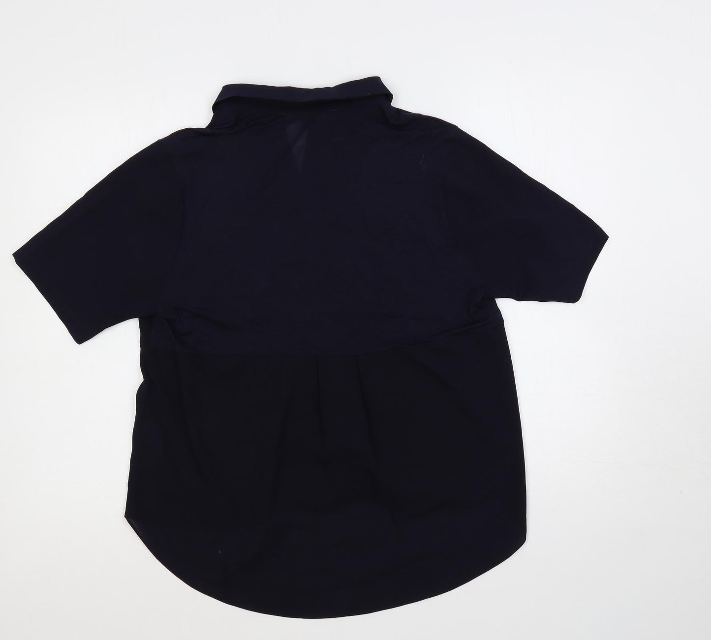 French Connection Womens Blue Polyester Basic Polo Size S Collared