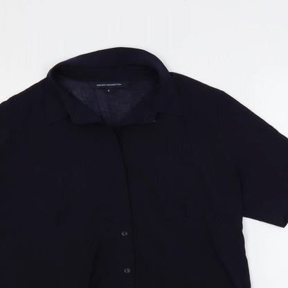 French Connection Womens Blue Polyester Basic Polo Size S Collared