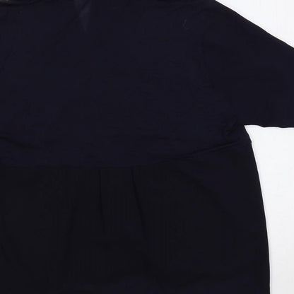 French Connection Womens Blue Polyester Basic Polo Size S Collared