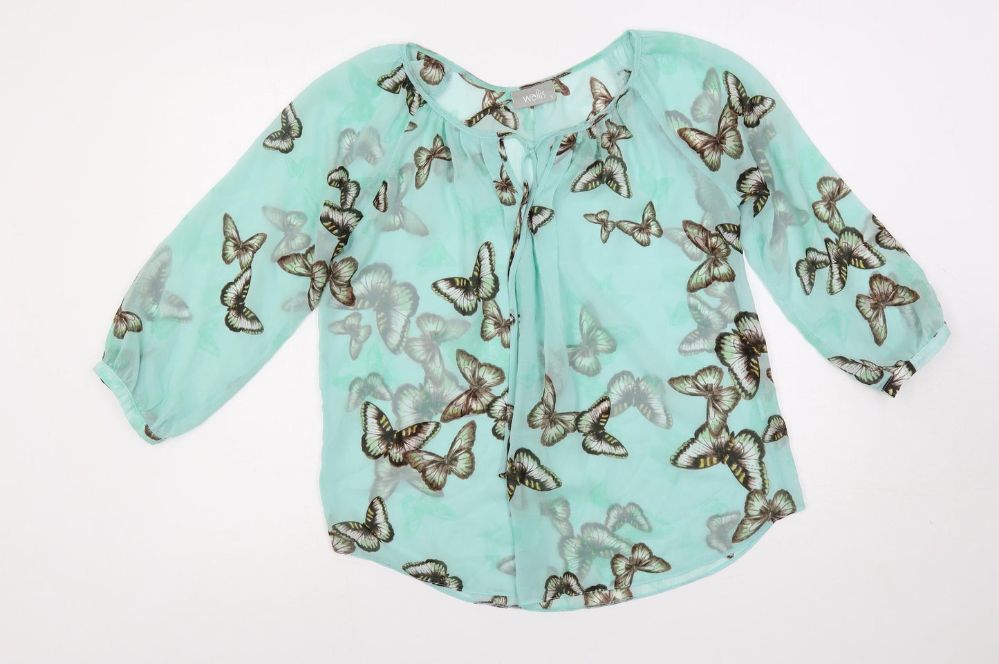 Womens UK Size S Wallis Green Basic Blouse