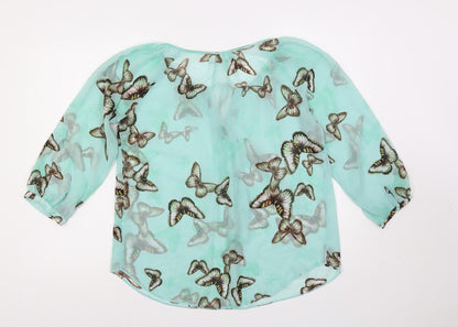 Womens UK Size S Wallis Green Basic Blouse