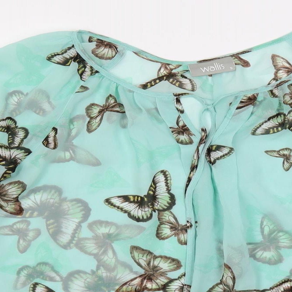 Womens UK Size S Wallis Green Basic Blouse