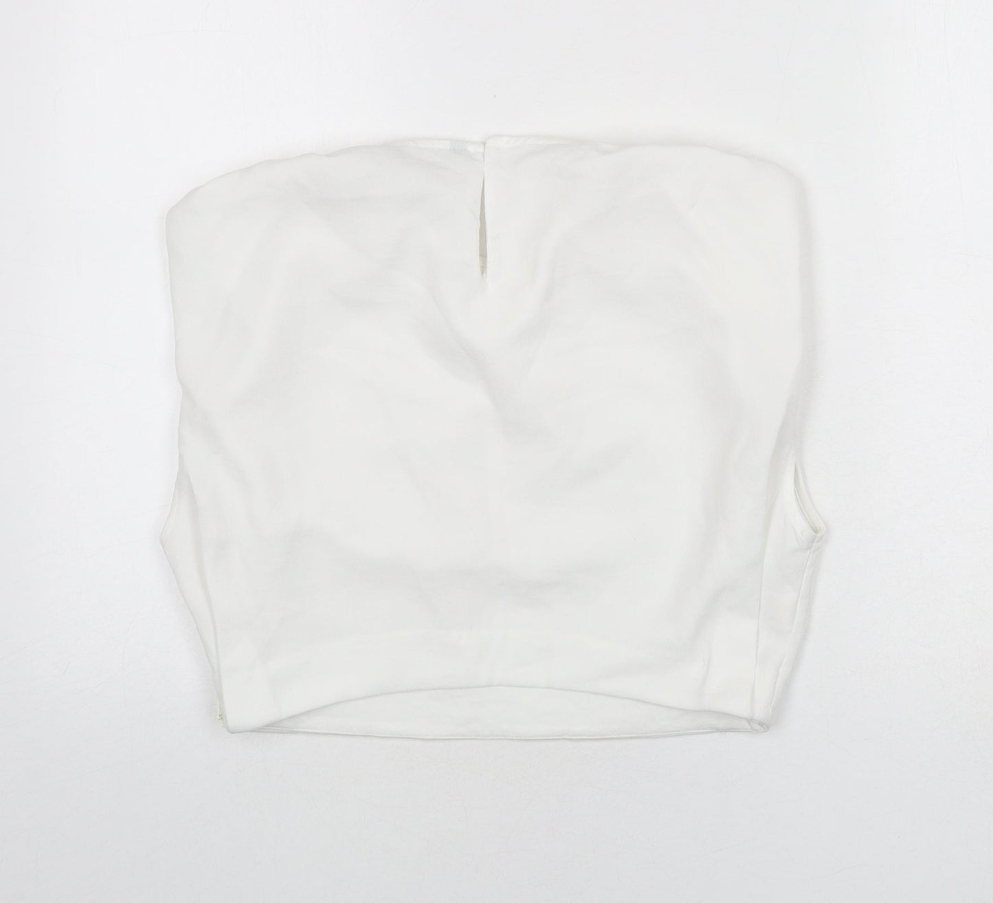 Womens UK Size M Zara White Cropped Blouse