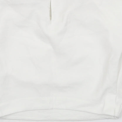Womens UK Size M Zara White Cropped Blouse