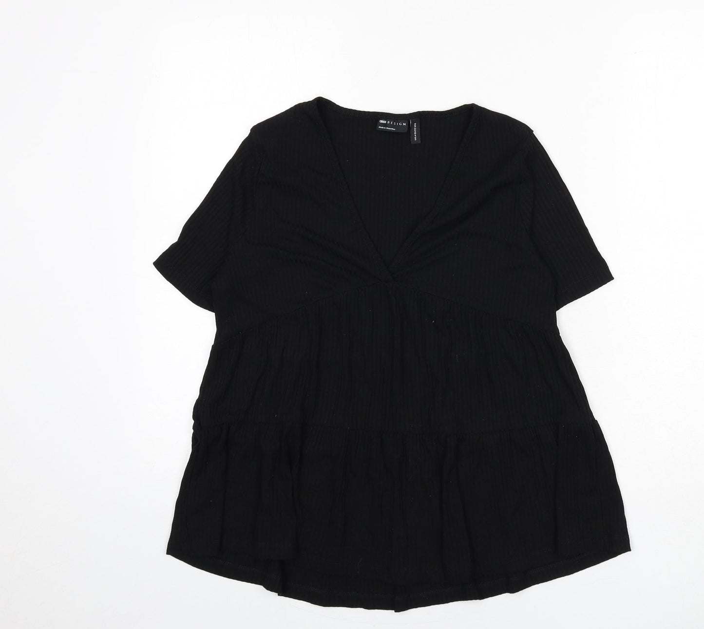 Womens UK Size 4 ASOS Black Basic T-Shirt