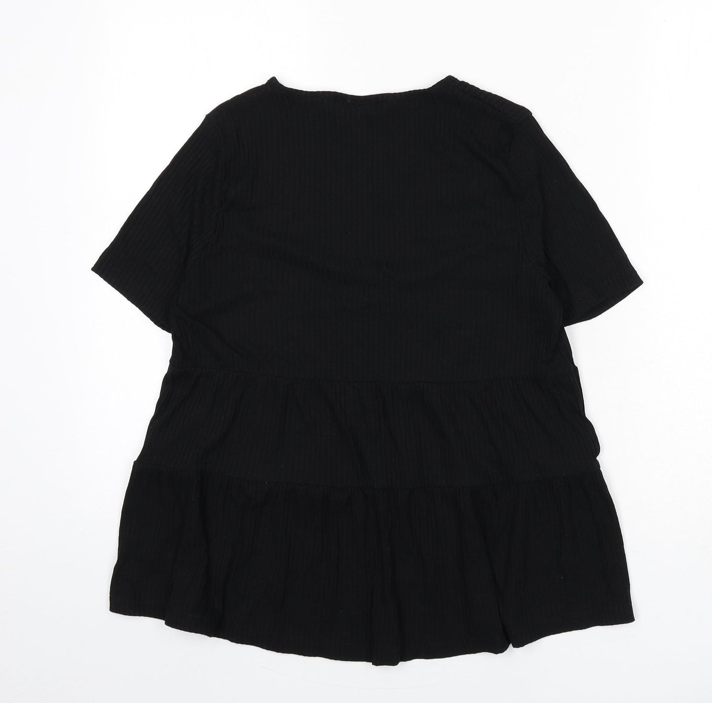 Womens UK Size 4 ASOS Black Basic T-Shirt