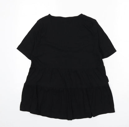 Womens UK Size 4 ASOS Black Basic T-Shirt