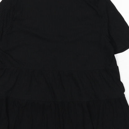 Womens UK Size 4 ASOS Black Basic T-Shirt