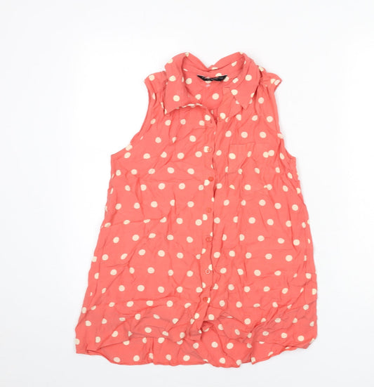 Womens UK Size 8 Dorothy Perkins Pink Basic Button-Up