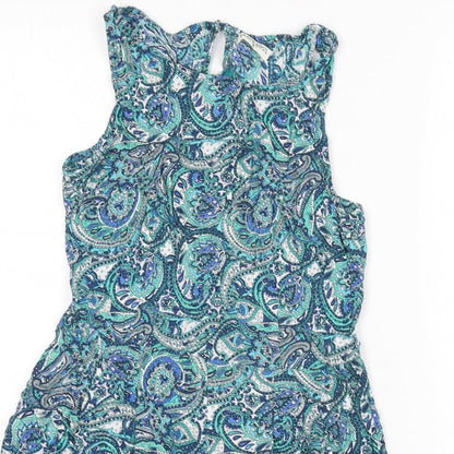 Brave Soul Womens Multicoloured Paisley Viscose Romper One-Piece Size S Zip