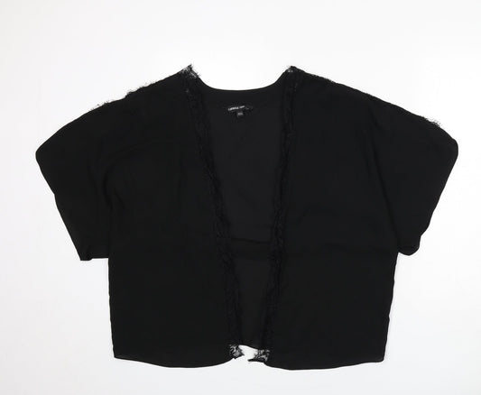 Capsule Womens Black Polyester Basic Blouse Size 18 V-Neck - Kimono, Lace Trim