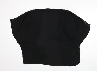 Capsule Womens Black Polyester Basic Blouse Size 18 V-Neck - Kimono, Lace Trim