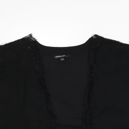 Capsule Womens Black Polyester Basic Blouse Size 18 V-Neck - Kimono, Lace Trim