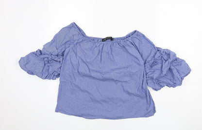 Womens UK Size XS Zara Blue Basic Blouse