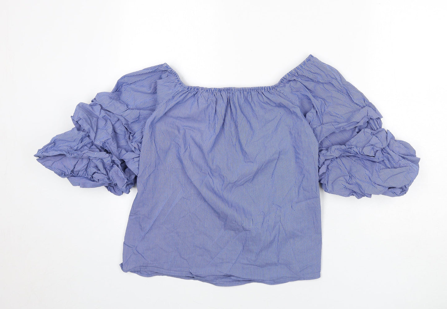 Womens UK Size XS Zara Blue Basic Blouse