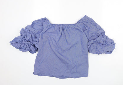 Womens UK Size XS Zara Blue Basic Blouse