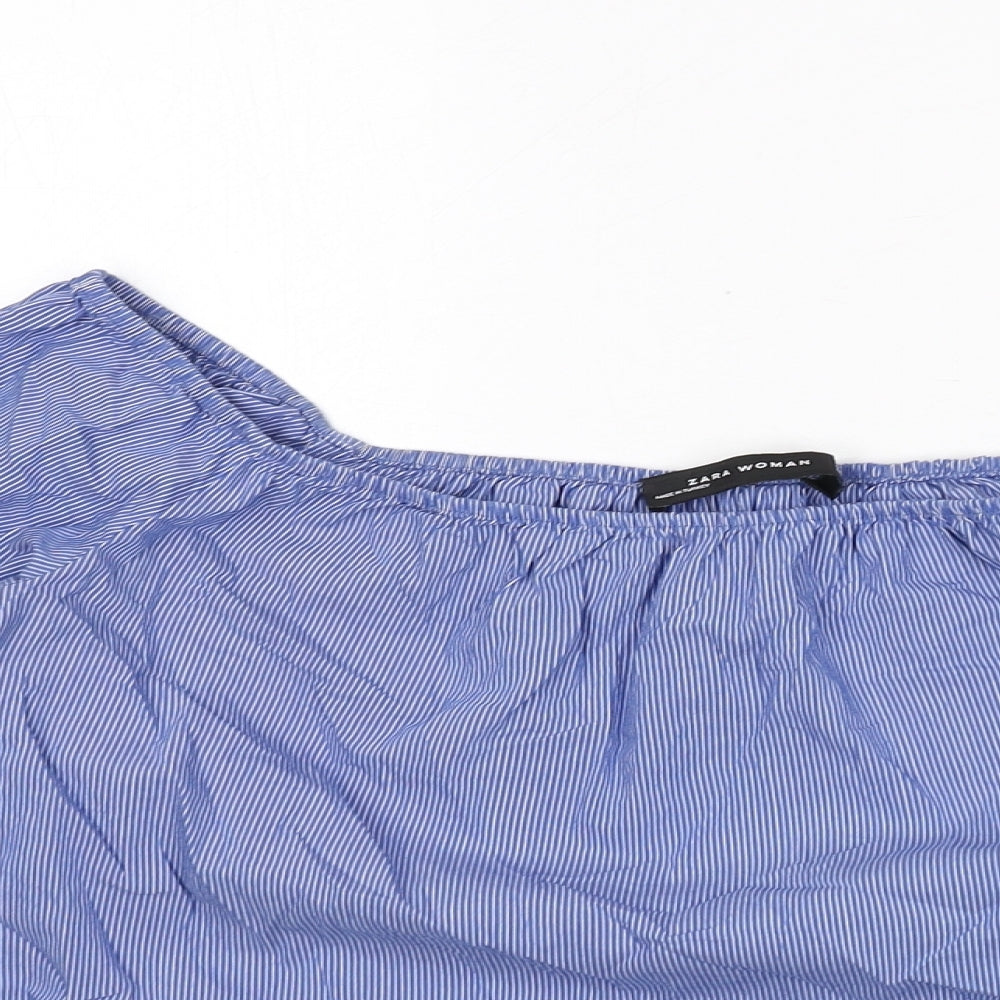 Womens UK Size XS Zara Blue Basic Blouse