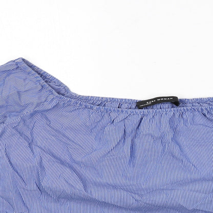 Womens UK Size XS Zara Blue Basic Blouse