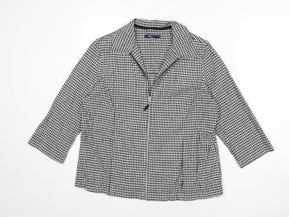 DASH Womens Grey Check Jacket Size 14 Zip