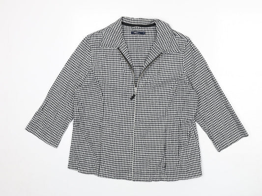 DASH Womens Grey Check Jacket Size 14 Zip