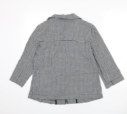 DASH Womens Grey Check Jacket Size 14 Zip