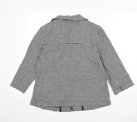 DASH Womens Grey Check Jacket Size 14 Zip