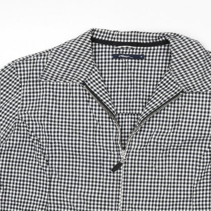 DASH Womens Grey Check Jacket Size 14 Zip