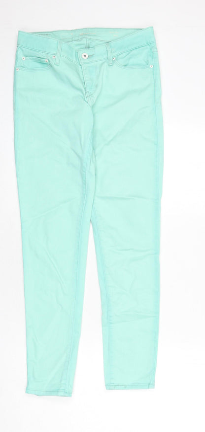 Levi's Womens Green Cotton Skinny Jeans Size 26 in L28 in Regular Zip