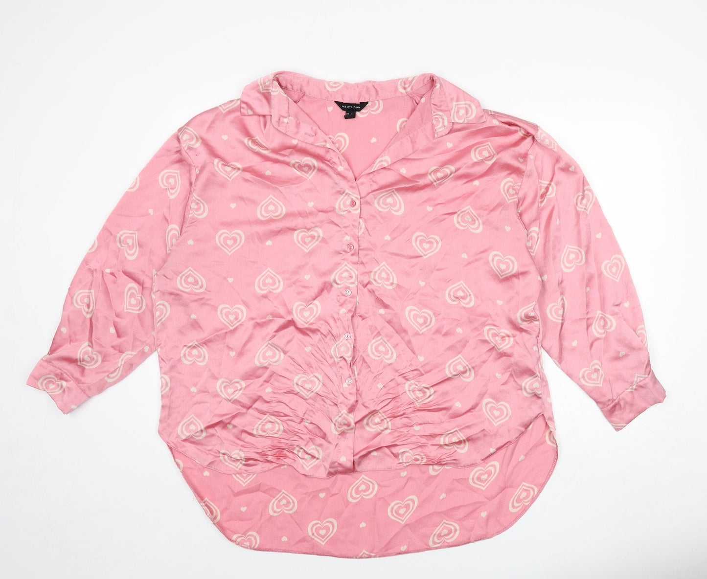 Womens UK Size 16 New Look Pink Basic Button-Up