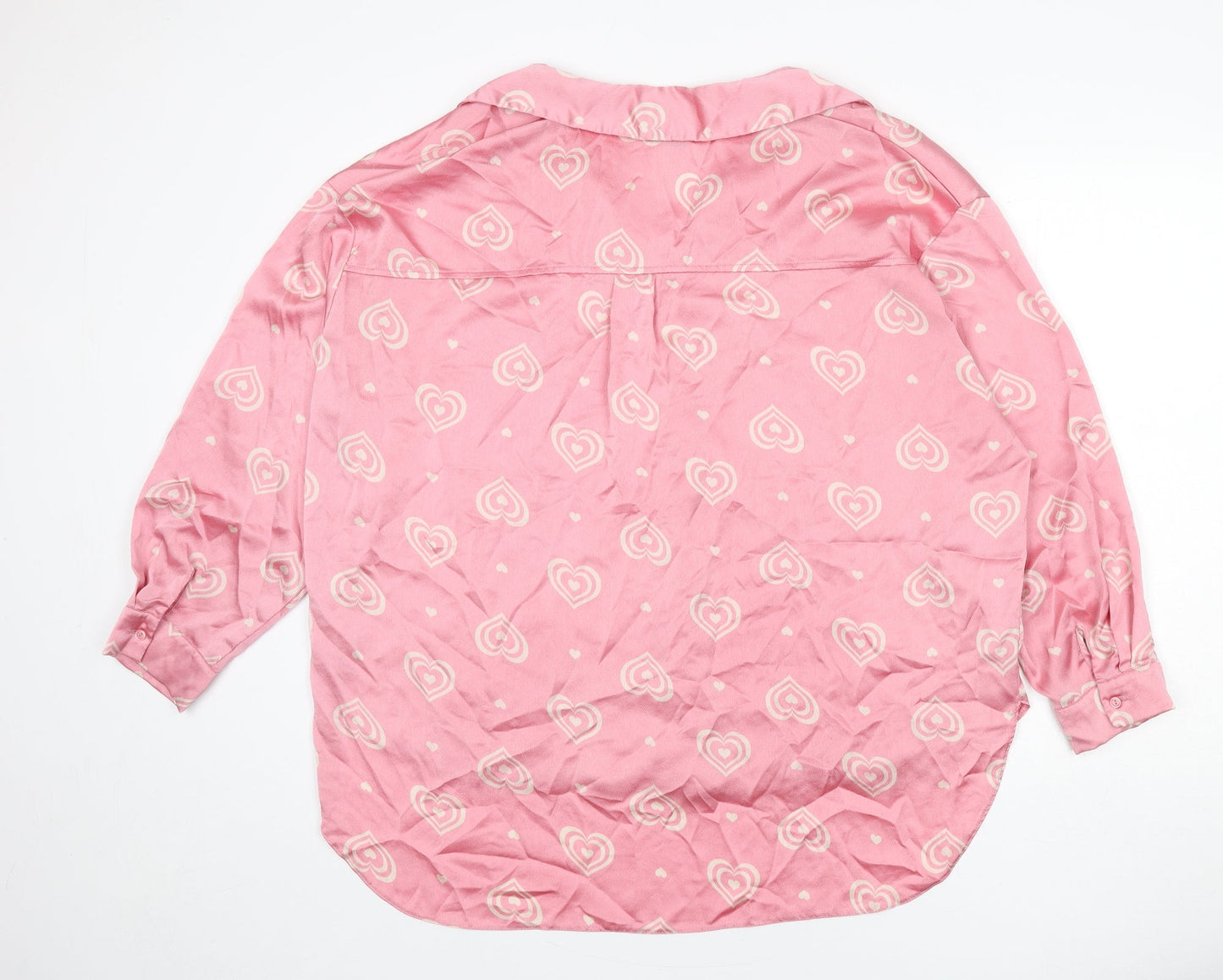 Womens UK Size 16 New Look Pink Basic Button-Up