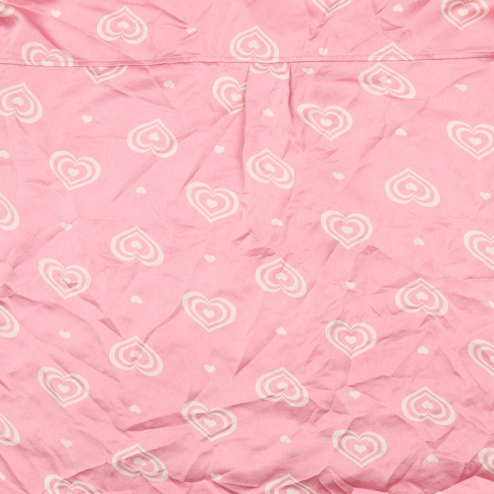 Womens UK Size 16 New Look Pink Basic Button-Up