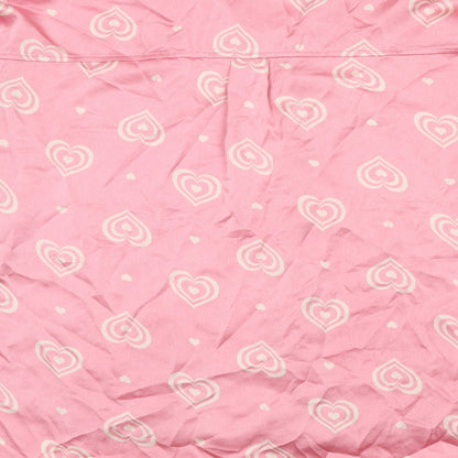 Womens UK Size 16 New Look Pink Basic Button-Up