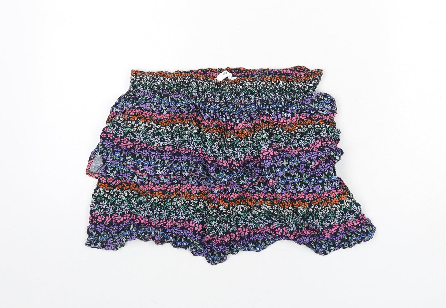Marks and Spencer Girls Multicoloured Floral Vinyl Pettiskirt Skirt Size 12-13 Years Regular Pull On