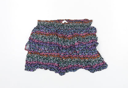 Marks and Spencer Girls Multicoloured Floral Vinyl Pettiskirt Skirt Size 12-13 Years Regular Pull On