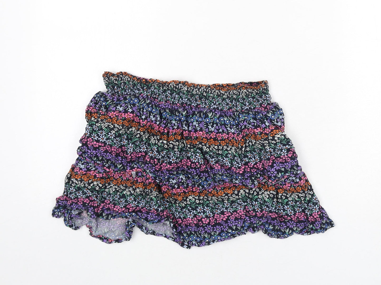 Marks and Spencer Girls Multicoloured Floral Vinyl Pettiskirt Skirt Size 12-13 Years Regular Pull On