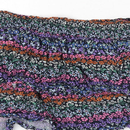 Marks and Spencer Girls Multicoloured Floral Vinyl Pettiskirt Skirt Size 12-13 Years Regular Pull On