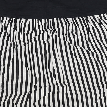 Motel Womens Black Striped Cotton A-Line Skirt Size 8 Zip