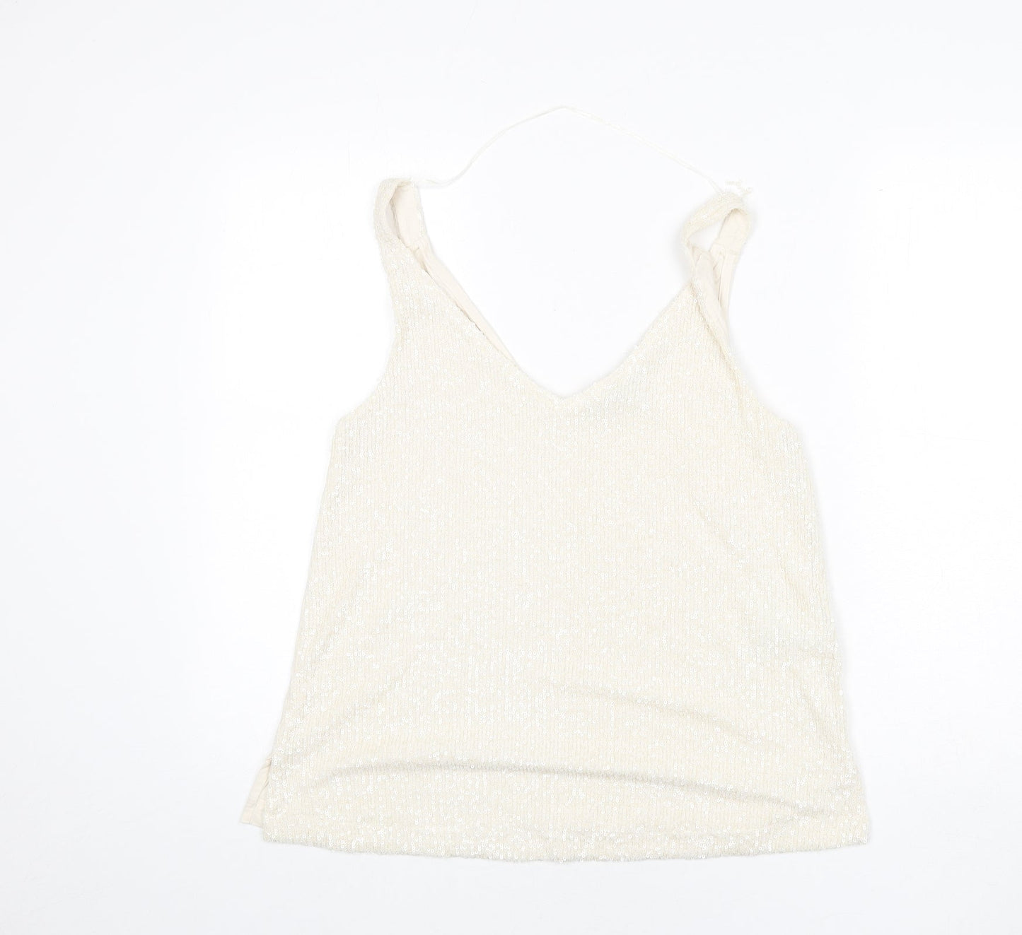 Womens UK Size 10 Marks and Spencer Beige Camisole T-Shirt