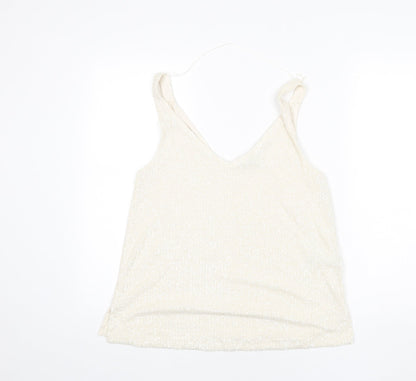 Womens UK Size 10 Marks and Spencer Beige Camisole T-Shirt