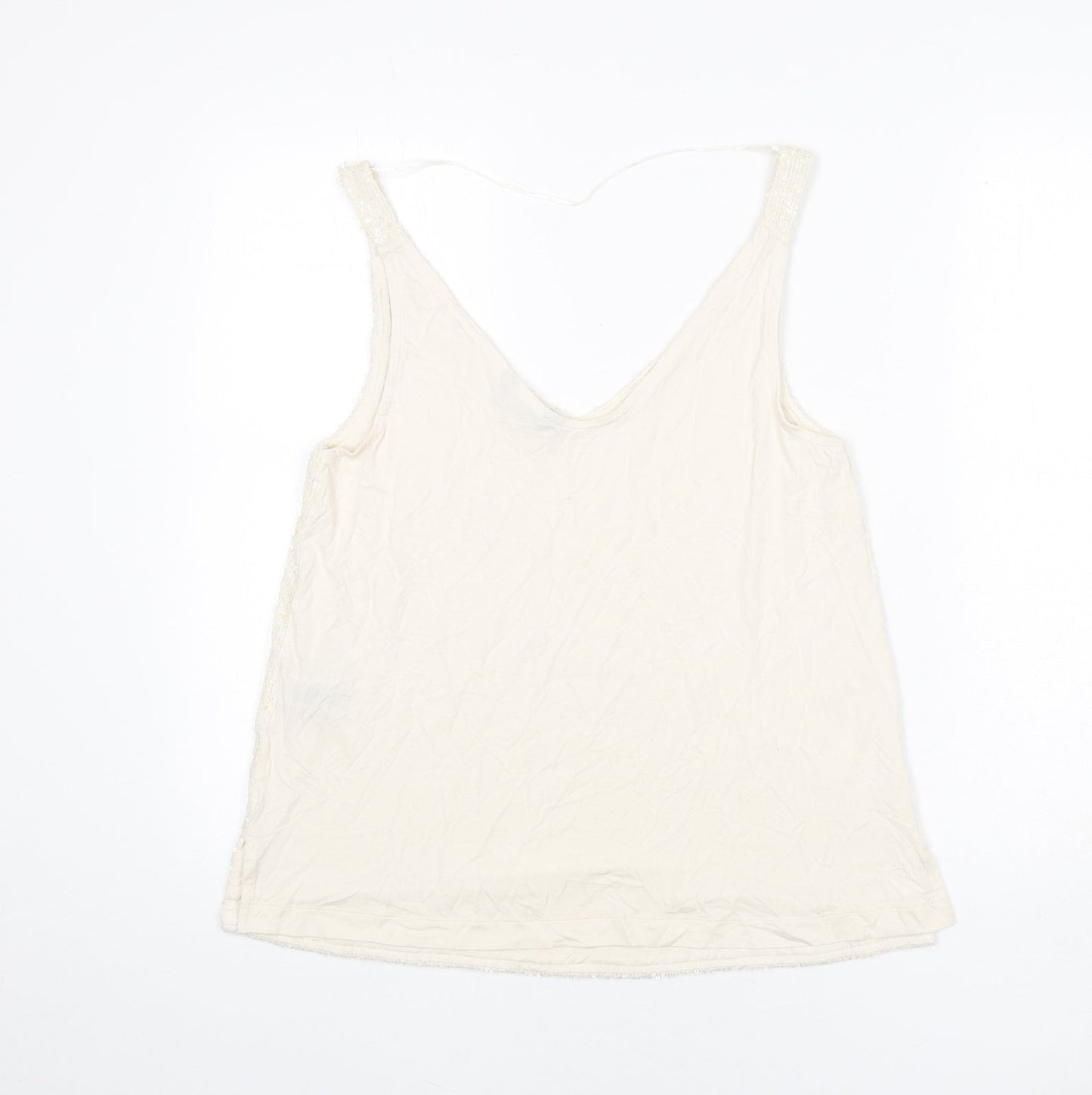 Womens UK Size 10 Marks and Spencer Beige Camisole T-Shirt