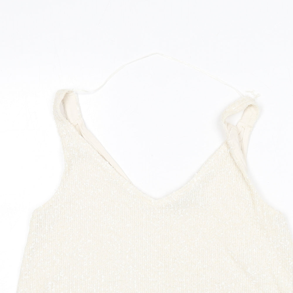 Womens UK Size 10 Marks and Spencer Beige Camisole T-Shirt
