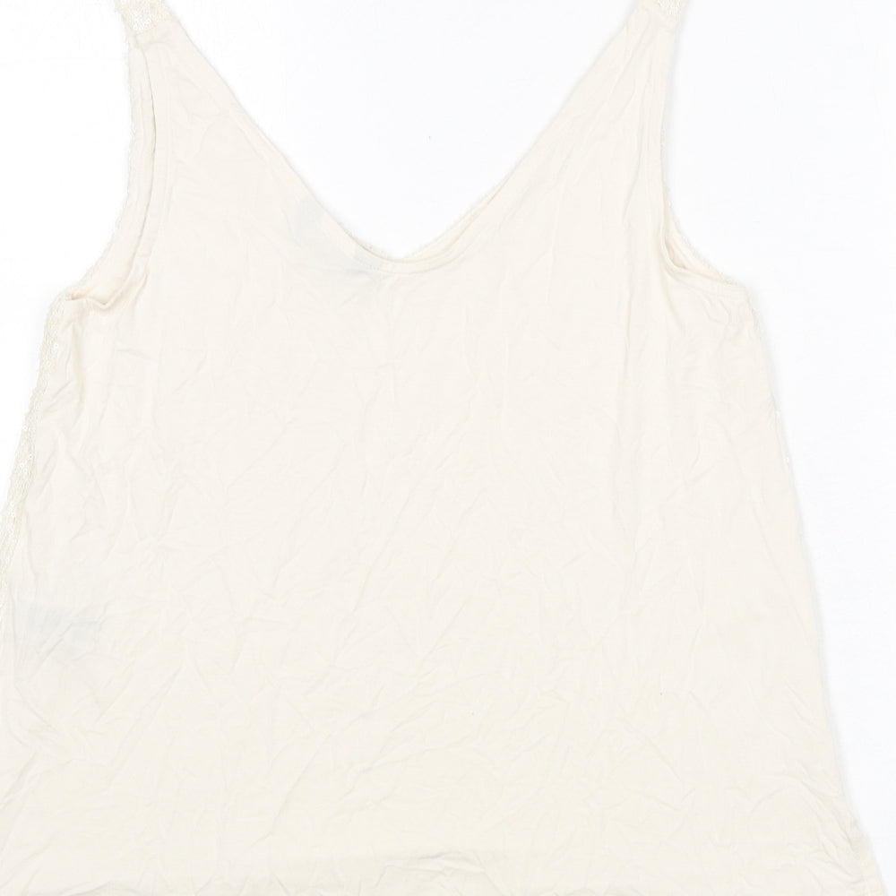 Womens UK Size 10 Marks and Spencer Beige Camisole T-Shirt