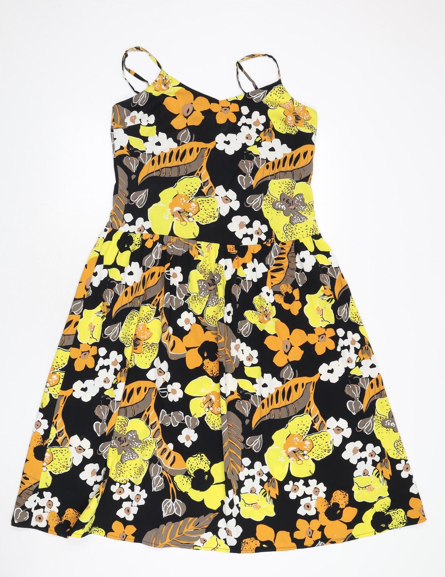 Autograph Womens Multicoloured Floral Polyester Fit & Flare Size 6 V-Neck Pullover