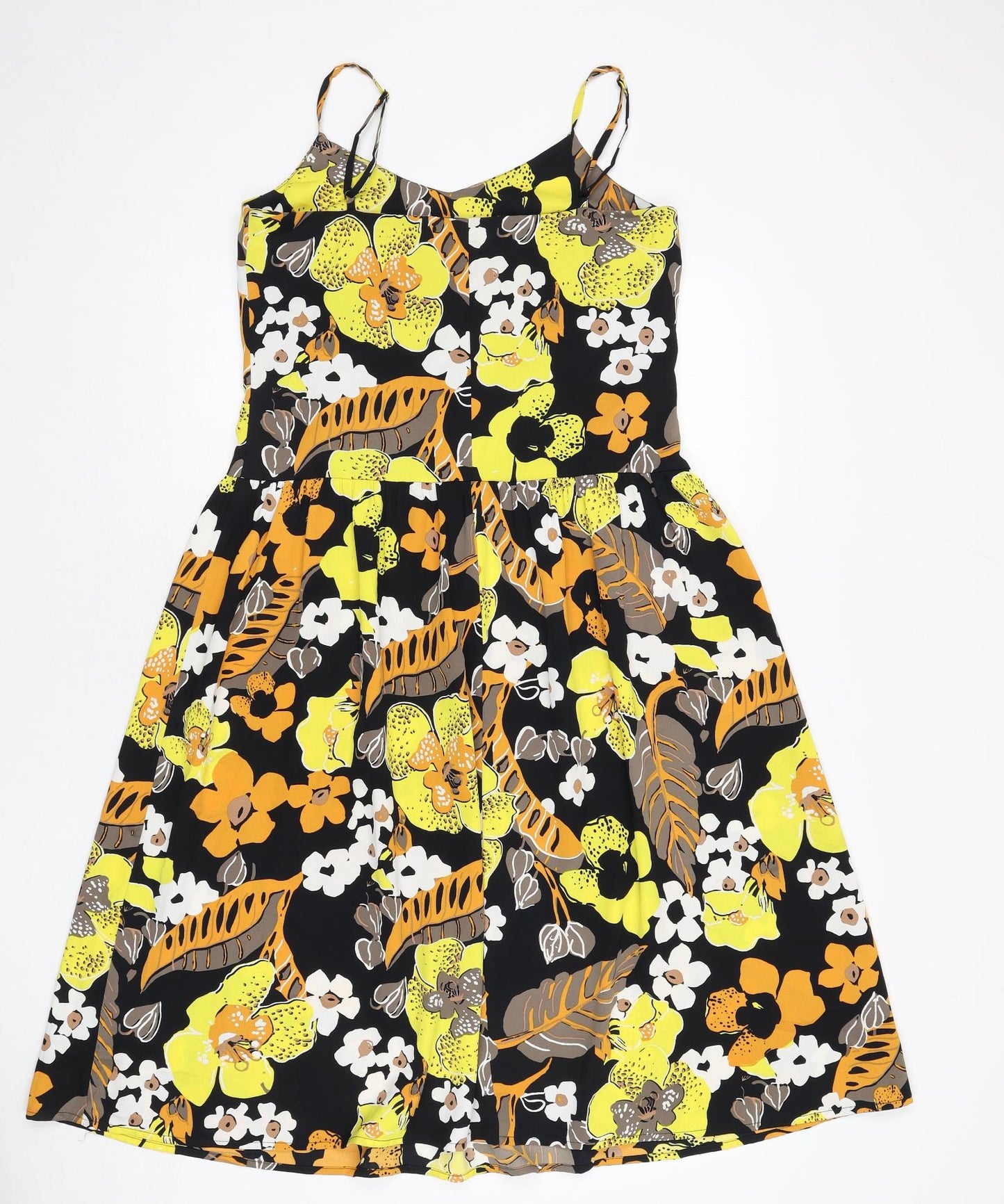 Autograph Womens Multicoloured Floral Polyester Fit & Flare Size 6 V-Neck Pullover