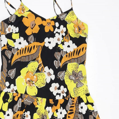 Autograph Womens Multicoloured Floral Polyester Fit & Flare Size 6 V-Neck Pullover